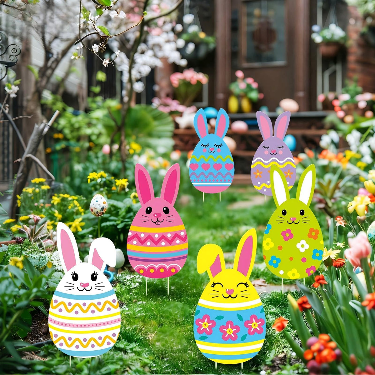Wenqik Easter yard sign photo prop for party photos