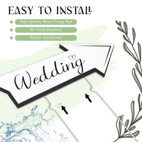 Wenqik arrow sign with stakes ensures stable outdoor placement