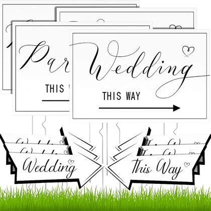 Wenqik square wedding sign 18x12 inches guides guests to parking clearly