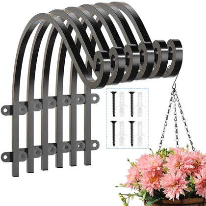 WENQUIT 6-pack hanging plant brackets securely hold outdoor baskets up to 60 pounds