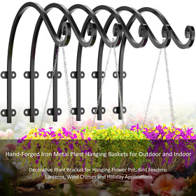 WENQUIT S-shaped 12-inch bracket adds stylish charm and plant security