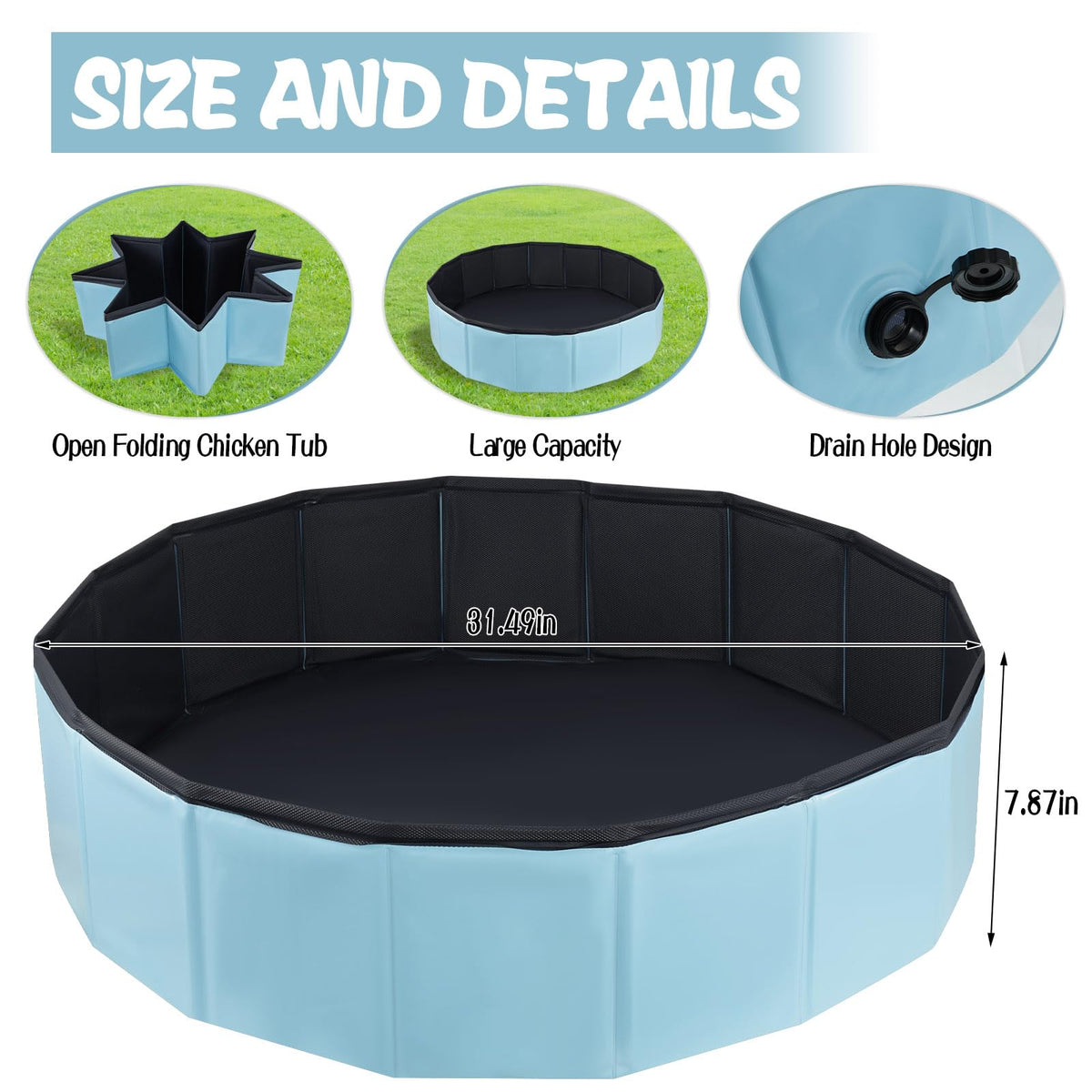 Wensdr chicken dust bath tub with large capacity fits up to ten chickens.