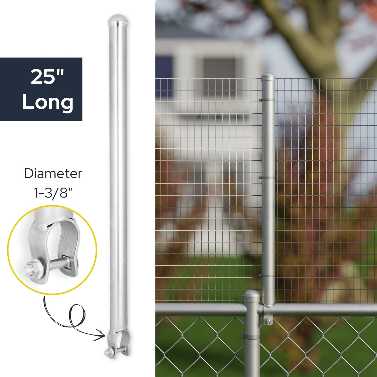 Wenses fits 1-3-8 inch top rail only for standard fences