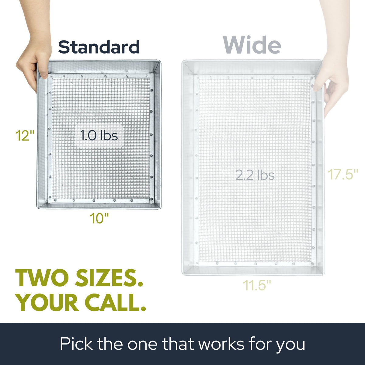 Wenses Soil Sifter includes gloves for ready-to-use sorting.