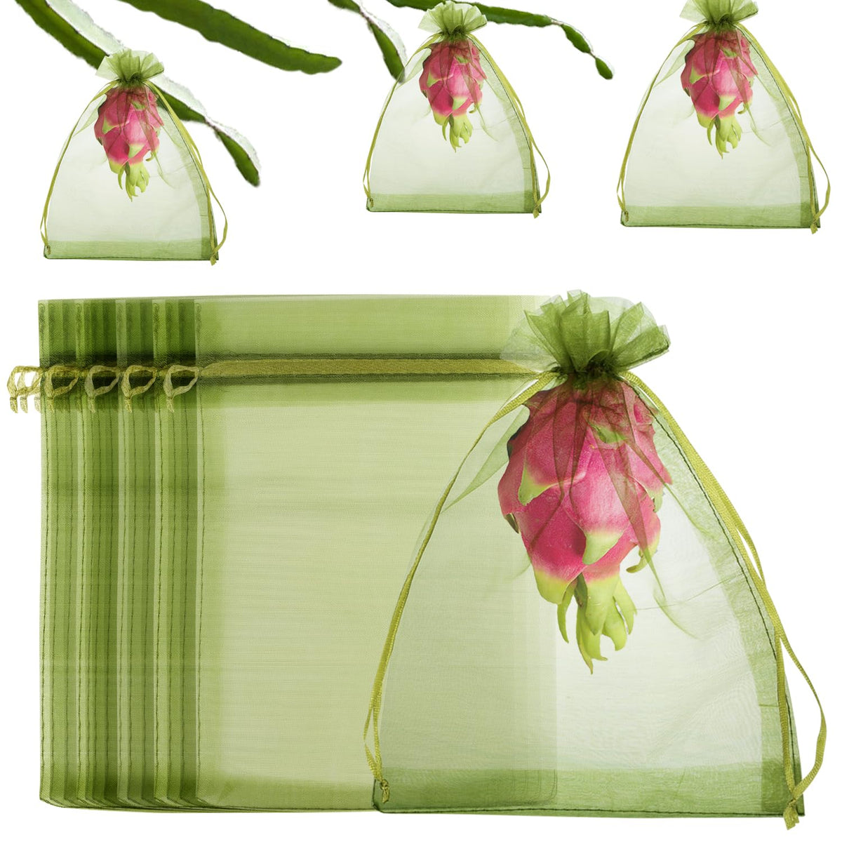 WenTao 6x9 inch green fruit protection bag shielding mangoes from pests