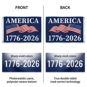 WENWELL 250th Anniversary flag grommets closeup highlights durable brass hardware.