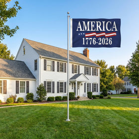 WENWELL 250th Anniversary flag indoor-outdoor use shows weather-ready polyester.
