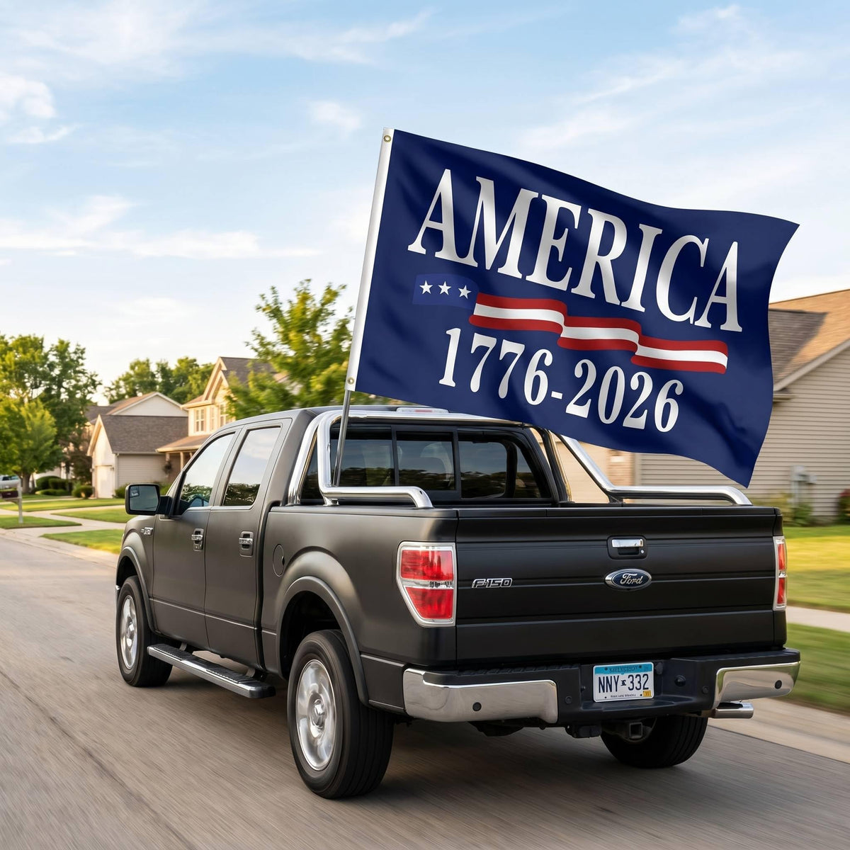WENWELL 250th Anniversary flag on pole display for porch or yard.