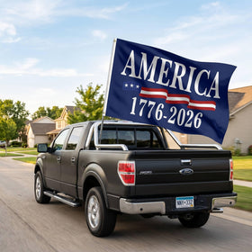WENWELL 250th Anniversary flag on pole display for porch or yard.