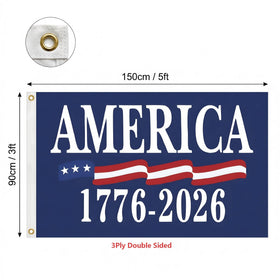 WENWELL 250th Anniversary flag side view for double-read visibility.