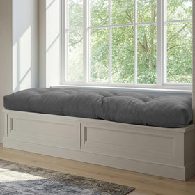 WEOAVRY 48-inch bench cushion in grey provides plush support for indoor seating.