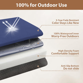 WEOAVRY cushions feature a non slip bottom and reinforced straps