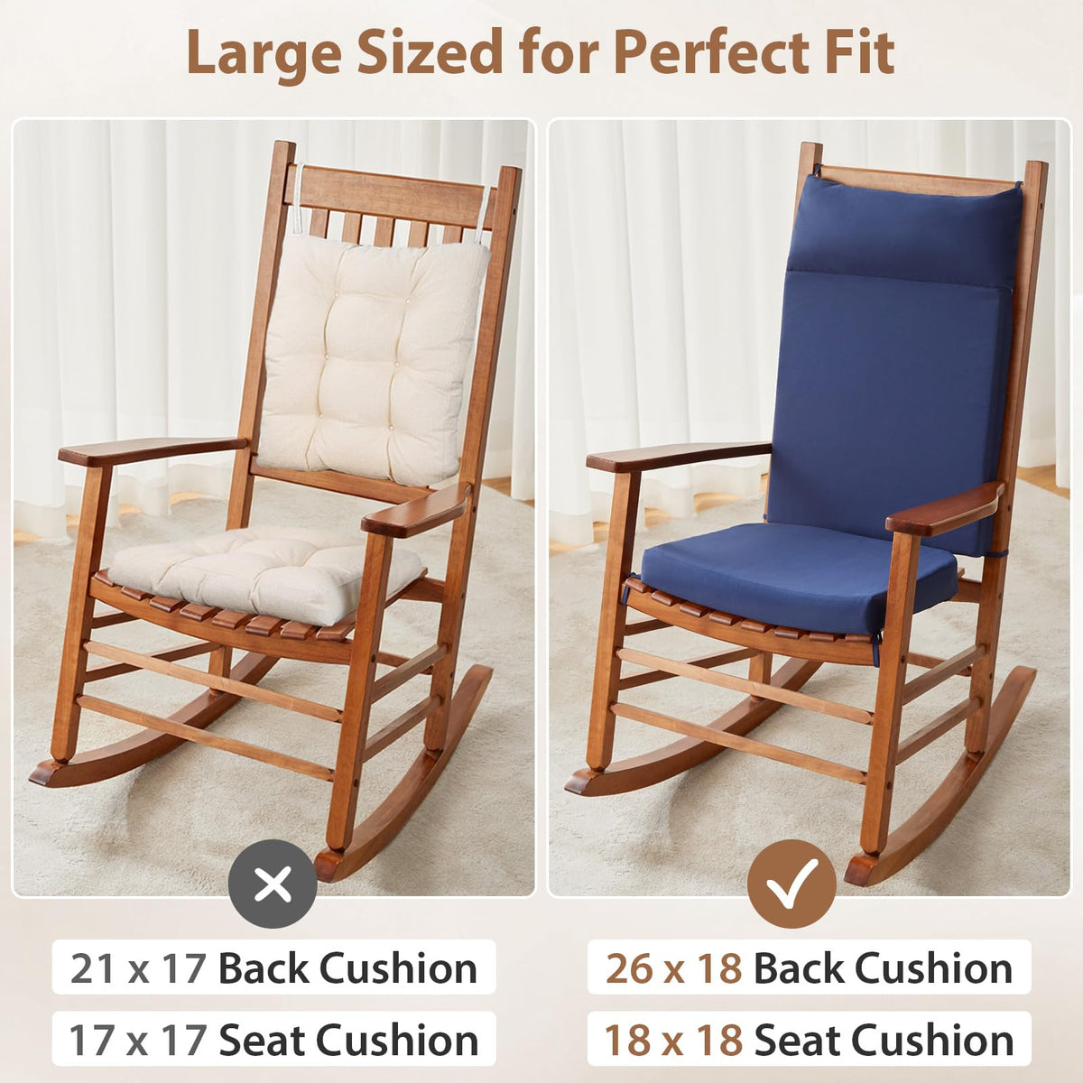 WEOAVRY washable rocker cushion set for easy cleaning