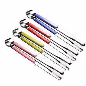 Weogot 4Pcs stainless steel kitchen tongs with 10-inch length for versatile cooking.