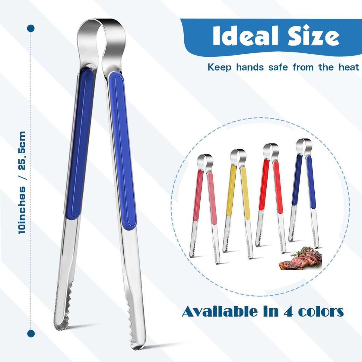 Weogot ergonomic anti-scalding handle keeps fingers safe while grilling or sautéing.