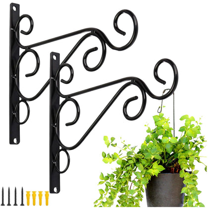 Weogot hanging bracket pack of 2 in black for sturdy outdoor wall mounting.