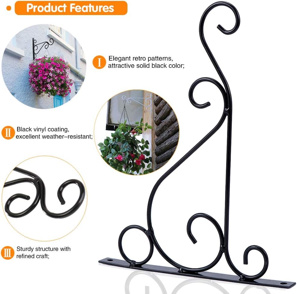 Weogot rust-resistant steel bracket offering secure support for lightweight garden accents.