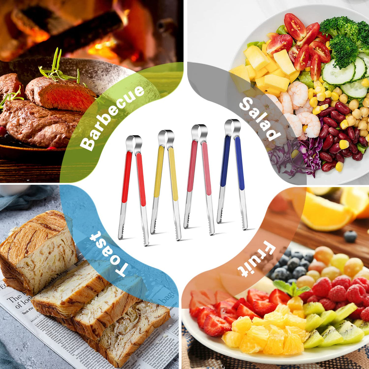 Weogot versatile four-pack for cooking, BBQ, and restaurant-grade service.