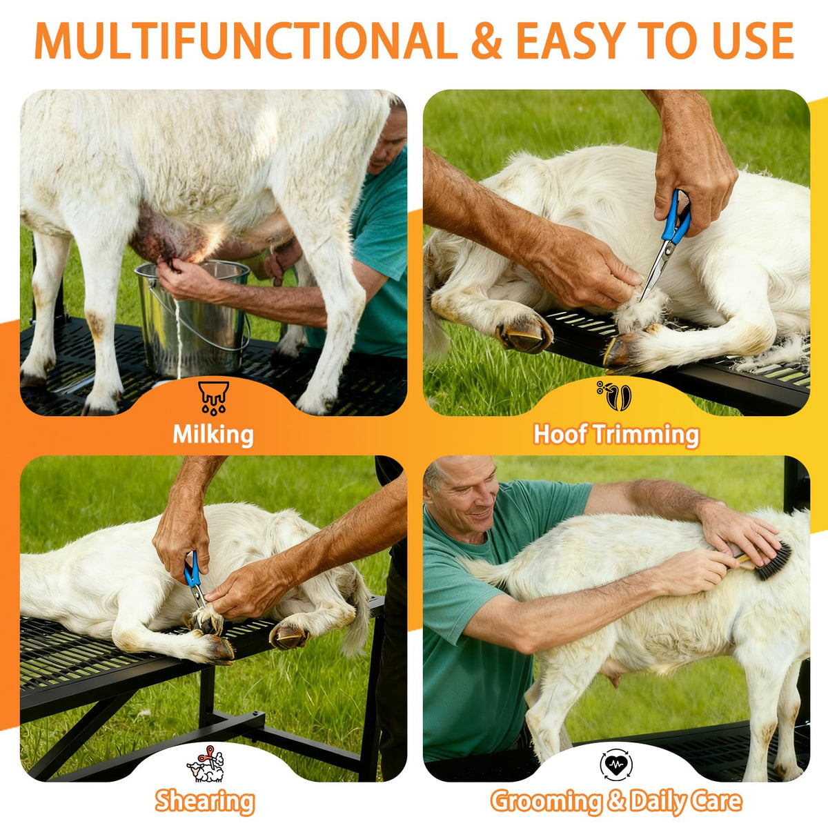 Wepepy Upgrade Goat Milk Stand easy cleanup keeps stalls cleaner after grooming.
