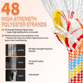 Werfeito 12mm double-braid rope close-up highlights strength and durability.