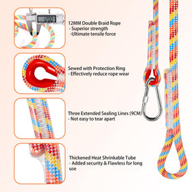 Werfeito 10ft tree swing rope provides ample length for swings and climbing setups.