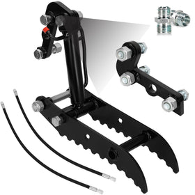 Werhoo mini excavator thumb close-up shows L-bracket for precise gripping
