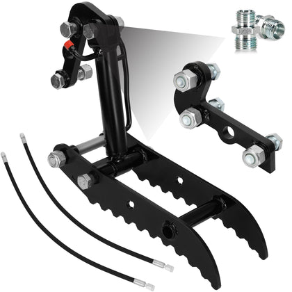 Werhoo mini excavator thumb close-up shows L-bracket for precise gripping