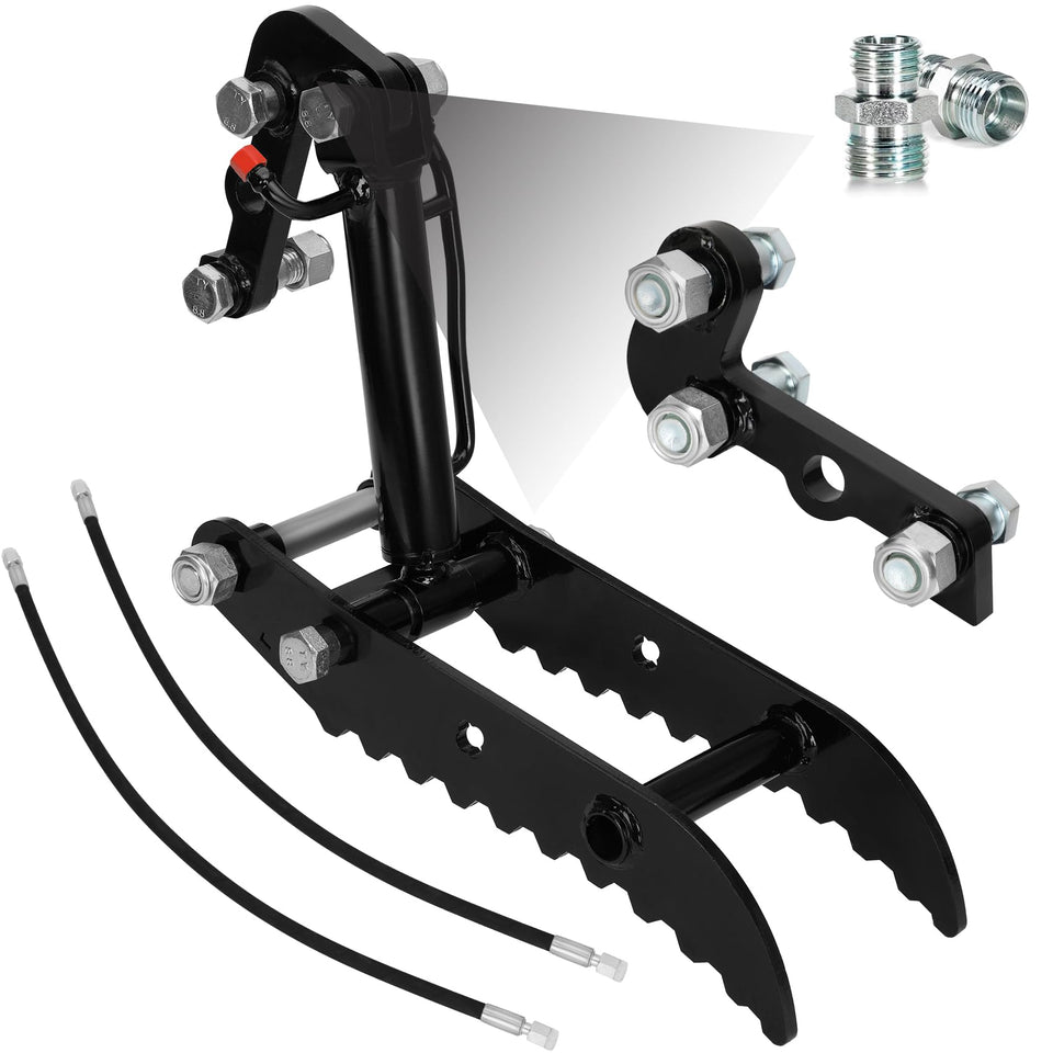 Werhoo mini excavator thumb close-up shows L-bracket for precise gripping