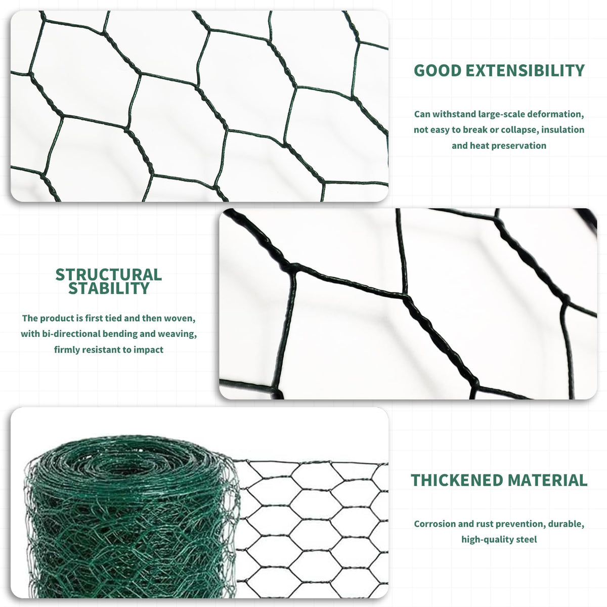 WERJOURU green PVC-coated wire with smooth finish for outdoor projects