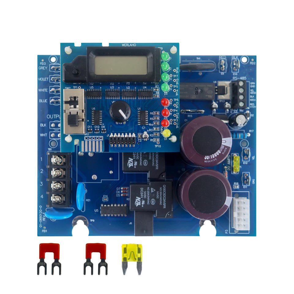 WERLAHO GLX-PCB-RITE main circuit board close-up for stable pool chlorination control.