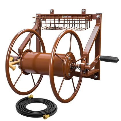 WERMAH garden hose reel wall mounted for space saving outdoor organization