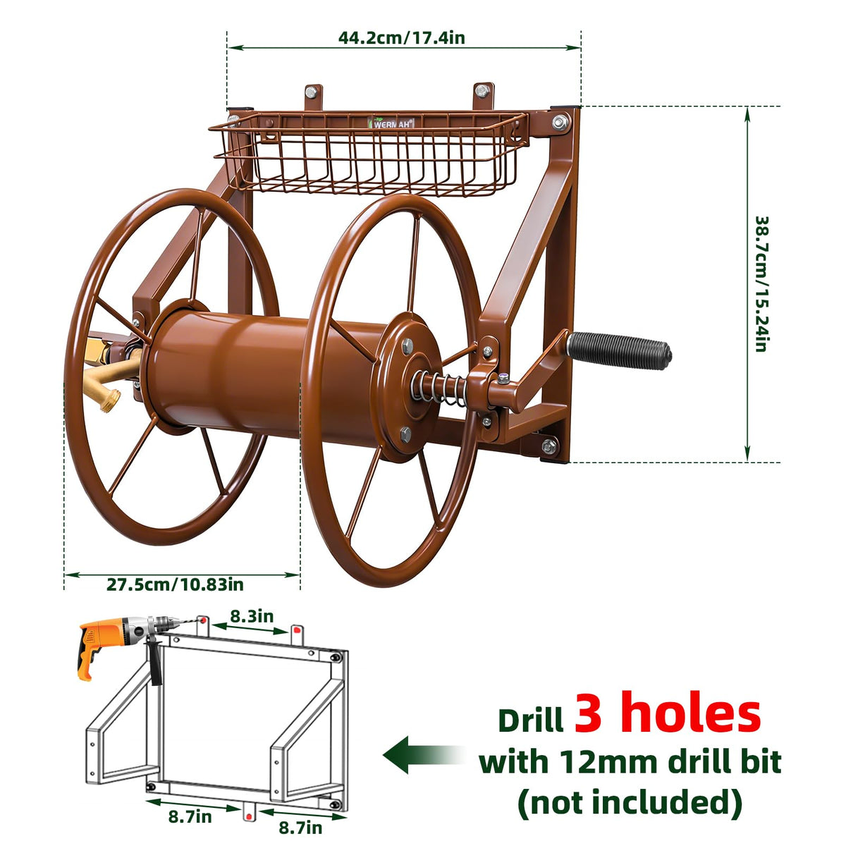 WERMAH heavy duty steel frame withstands weather and wear