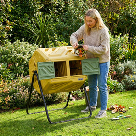 Werph Updated 43-gallon dual-chamber design promotes continuous composting.