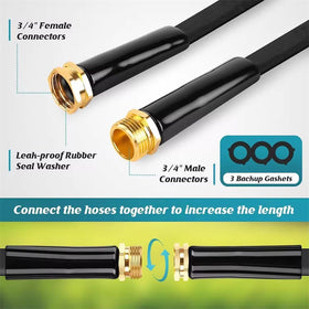 Wesen garden hose 50ft coil extends reach for large lawns and tasks.