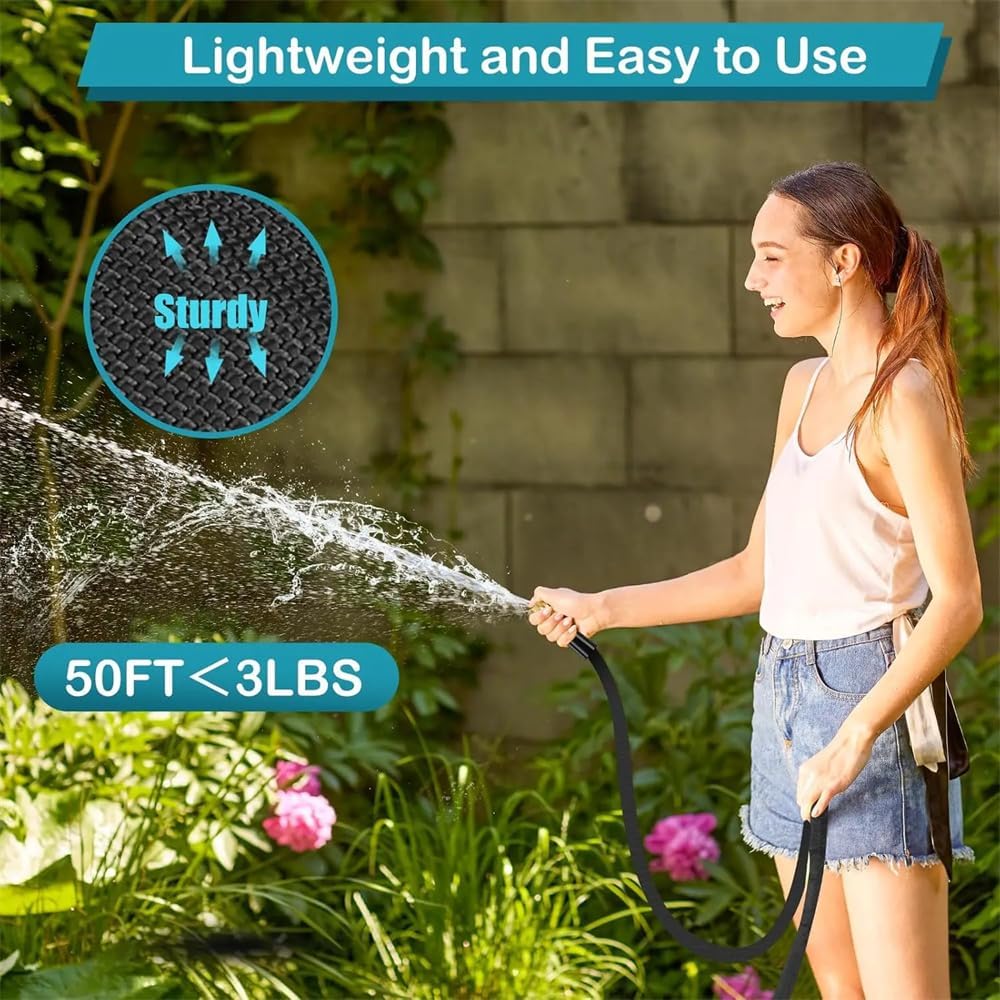 Wesen garden hose kink-free design maintains steady water flow.