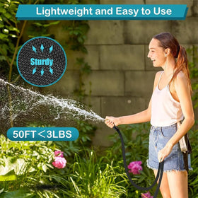Wesen garden hose kink-free design maintains steady water flow.