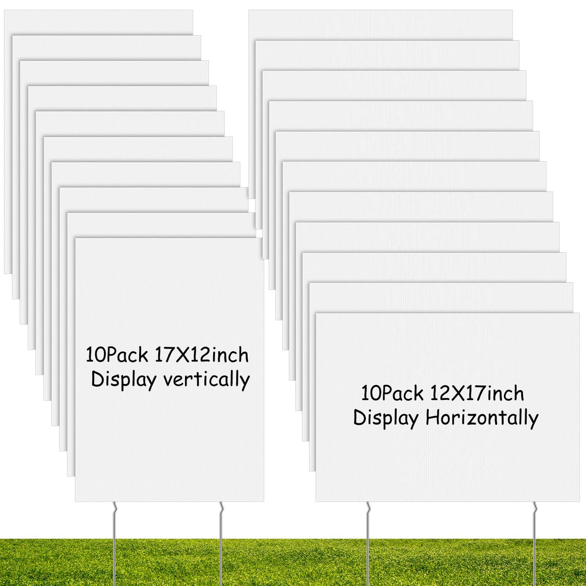 Wesiti blank yard sign horizontal 17x12 inches with stake for versatile outdoor advertising