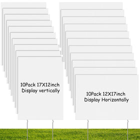 Wesiti blank yard sign horizontal 17x12 inches with stake for versatile outdoor advertising