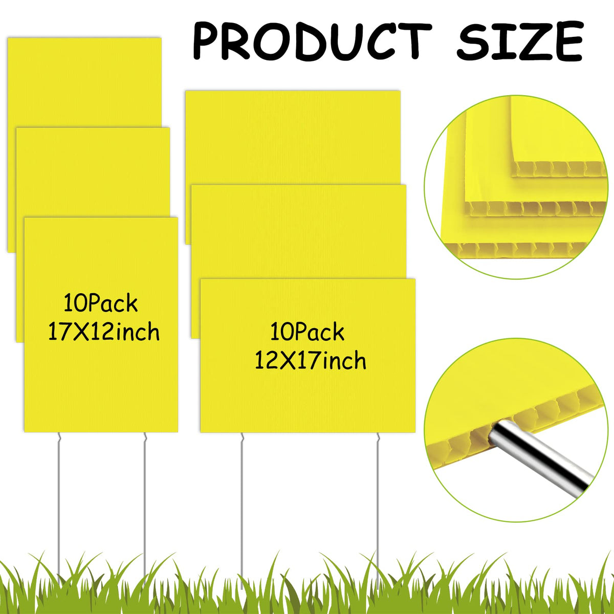 Wesiti blank yard sign vertical 17x12 yellow for flexible placement