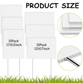 Wesiti blank yard sign vertical 17x12 inches with stake for easy viewing