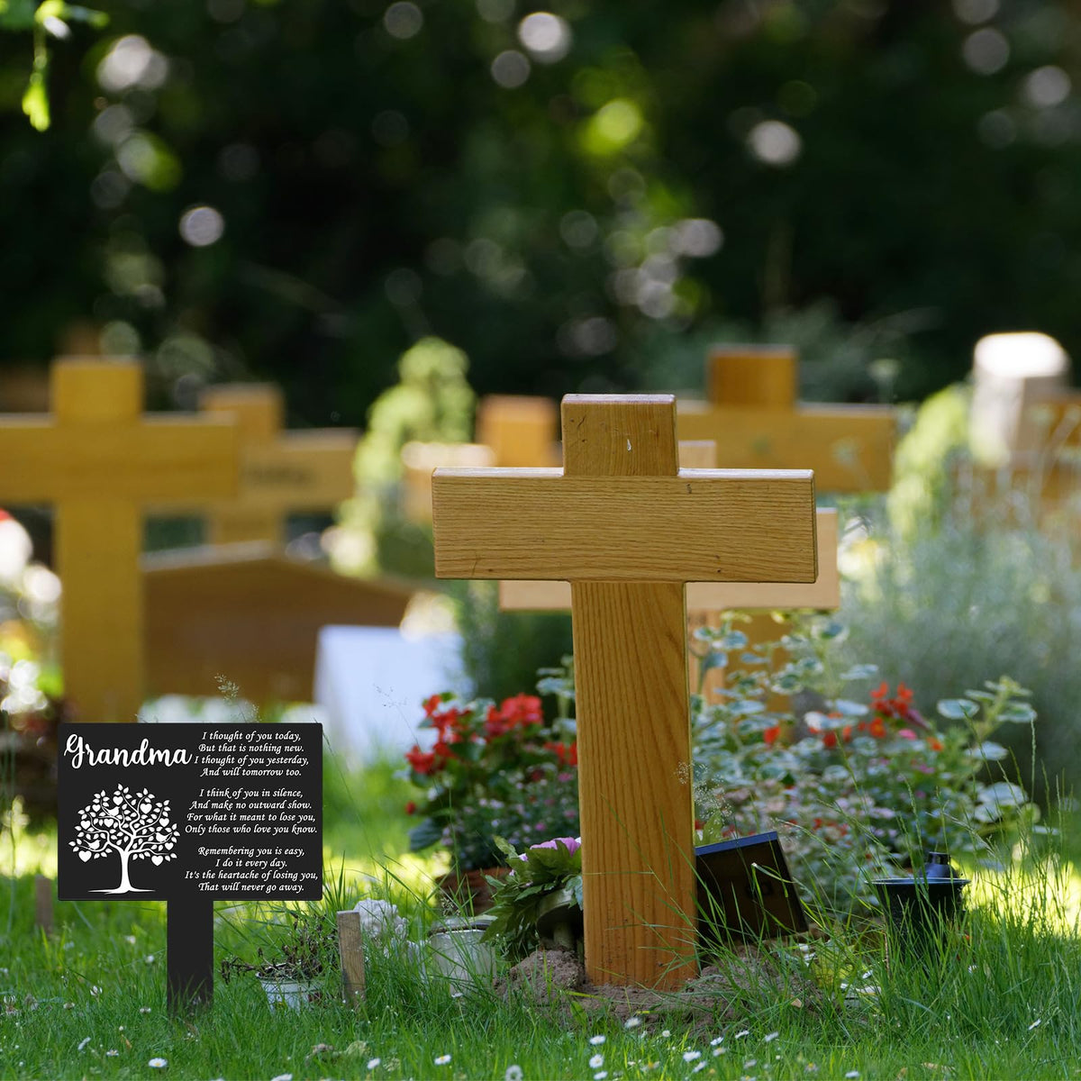 Wesiti grave marker sized 11.81 by 8.27 inches for easy placement.