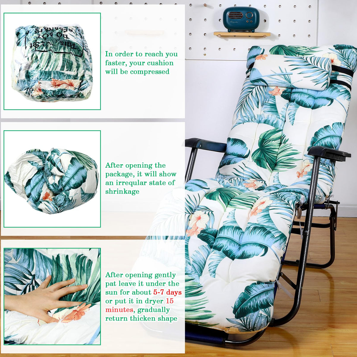 Wesiti lounge cushion side view shows depth and thickness for comfort