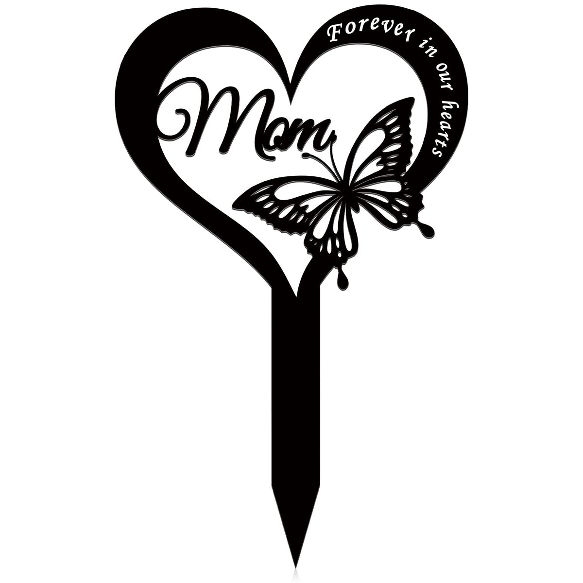Wesiti memorial plaque stake in black metal for cemetery decor and lasting tribute.