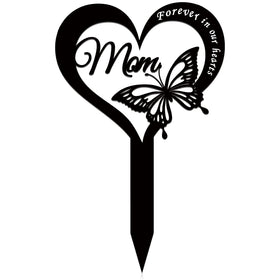 Wesiti memorial plaque stake in black metal for cemetery decor and lasting tribute.