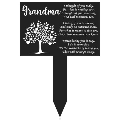 Wesiti memorial stake with grandma tree design for garden remembrance.