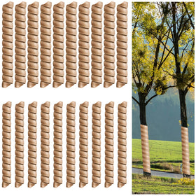 Wesiti tree trunk protector spiral wrap shown on a young sapling for deer and rodent protection