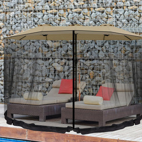 Wesnoy 15ft mosquito netting umbrella canopy protects outdoor seating from mosquitos