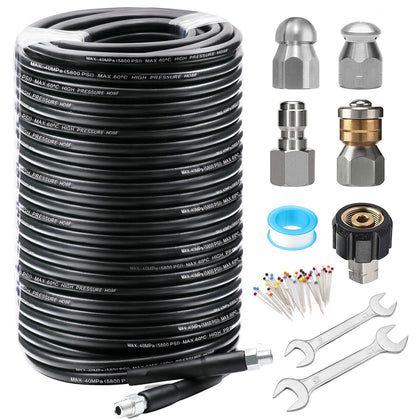West Bay 200ft sewer jetter hose for long reach and high‑pressure cleaning