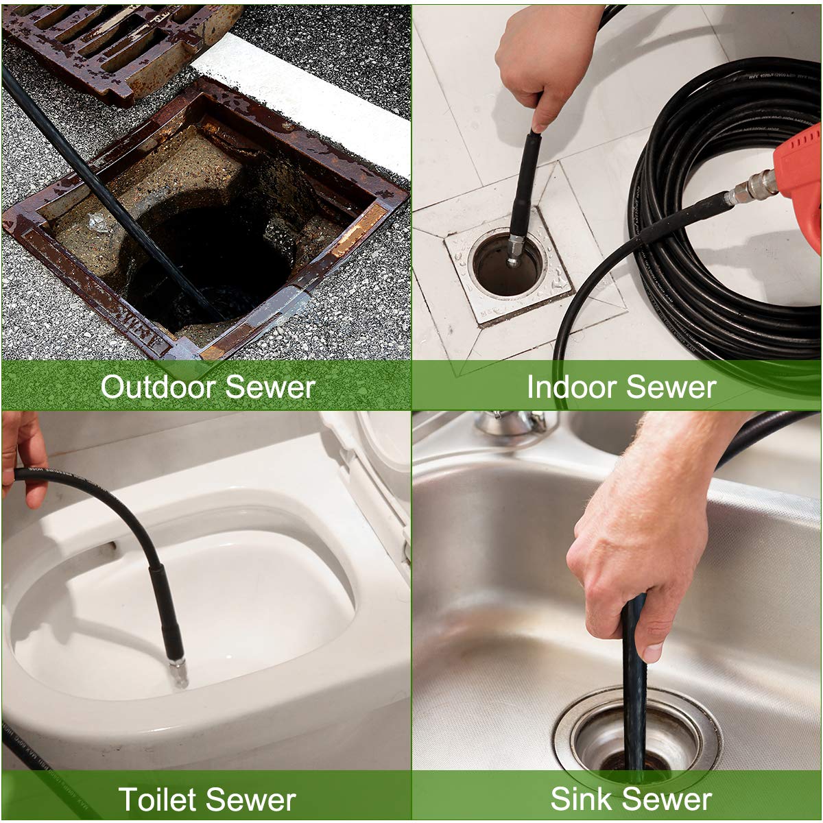West Bay quick-connect plug with watertight tape helps prevent leaks during jetting