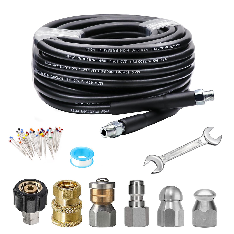 West Bay sewer jetter 25ft hose for high-pressure drain cleaning